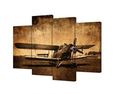 vvovv Wanddekoration – Leinwand Prints Vintage Aircraft Art Old Flugzeug Bild Wand Decor Gemälde Retro Militärische Luftfahrt Flugzeug Fighter Poster modernes gespannt und gerahmt Giclée-Artwork