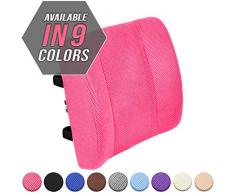 Viteps Lendenwirbelstütze Rückenkissen Arbeitsstuhl Rückenstütze Rollstuhlkissen mit Riemen, Ischias und Schmerzlinderung Rose