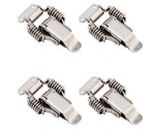 Mike Home Heavy Duty Edelstahl Spring Draw Toggle Lock-Verriegelung Schrank Box Haspe Latch 4 Pcs Large Silber