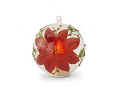 K&K Interiors 53570A Weihnachtsstern, batteriebetrieben, rund, Glas, 10,2 cm