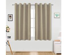 Pro Space Room Verdunkelungsvorhänge mit Ösen, Thermo-Isolierung, Sichtschutz, für Schlafzimmer, Wohnzimmer, 2 Paneele 52 W x 63 L Coffee