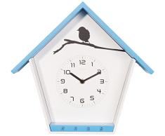 NeXtime Cuckey Wanduhr, Küchenuhr, Uhr, Bürouhr, Wohnzimmeruhr, Deko, Holz, Blau, 3109bl