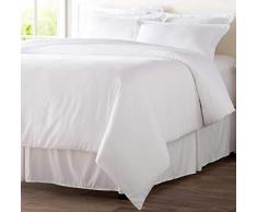 TEKTRUM 5-teiliges Bettwäsche-Set mit Knopfleiste – Knitter- und lichtbeständig, 1800 Supreme Kollektion, super weich, luxuriös, hochwertig, langlebig, 100 g/m², gebürstete Mikrofaser, Weiß
