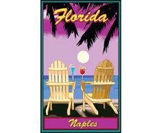 Northwest Art Mall jk-5680 acpp Neapel Florida Adirondack Stühle Palmen Punch Print von Künstler Joanne Kollman, 27,9 x 43,2 cm