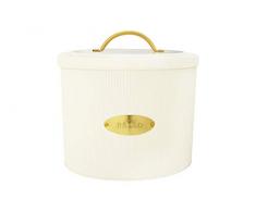 Creative Co-op Oval Metal Bread Box with Lid Brotkasten, Metall, beige