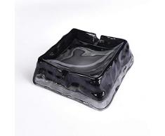 Wonderful Time Aschenbecher aus Glas für den Innen- und Außenbereich, Aschenbecher aus Glas für Raucher, Schreibtisch Rauchen Aschebehälter für Zuhause, Büro, Tisch, schöne Dekoration dunkelgrau