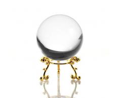 Amlong Kristall, 60 mm Kristallkugel mit goldenem Blumenständer farblos