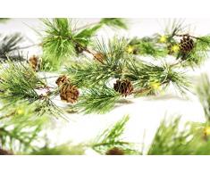 CraftMore Weihnachtsgirlande mit Lichtern, 1,8 m, Rauchfarben