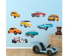 Maumz Retro Autos Stoff Wand Aufkleber Abziehen und Aufkleben Wand Kunst Aufkleber