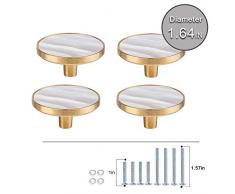 Superwind Möbelknöpfe, Messing, Muschel-Design, für Badezimmer, Schubladen, Schubladen, Möbelgriffe, Möbelgriffe, Heimdekoration, 4 Stück 4 Pack-d=1.64in