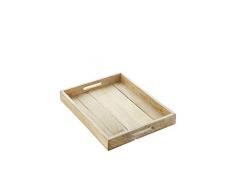 Ein domo pv-liv-4015 Point-Virgule Mango Holz Serviertablett mit Griffen 48,5 x 39 x 5 cm, Multiplex, braun