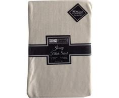 Highliving Jersey-Spannbetttuch für Kinderbett, Einzelbett, Doppelbett, King Size, cremefarben