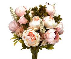 Hmxpls NOBEL Vintage Künstliche Pfingstrose, Seide Blumen Bouquet Home Hochzeit Dekoration Esstisch Hotel Party Hochzeit DIY Craft Fake Flores Ehe Dekoration