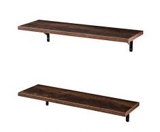 SUPERJARE Wandregal, schwebend, Ablagefach, Ablageregal für Zimmer/Küche/Büro Country Rustic 23.6 L× 7.9 W × 4.3 H Dunkelbraun