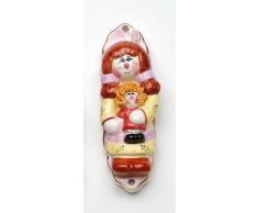 ATD® 31874 Wandschild aus Porzellan, Motiv Mädchen mit Puppe, 14 cm