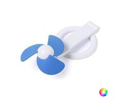 BigBuy Gadget Tragbarer Ventilator, faltbar, zweifarbig 145389 Mediano rot