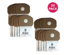 Crucial Vacuum Ersatz Staubsaugerbeutel - Kompatibel mit Eureka Teilenummer 62370, B352-2500 - Passend für Modelle Eureka BV-2, Sanitaire, Rucksack, Carpet Pro, Piranha, Tornado - Bulk (20 Stück)