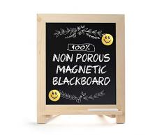 Magnetisches Tafelschild, 38,1 x 30,5 cm, Holzrahmen, Tafel mit Kreide-Marker und 2 Emoji-Magneten, rustikale Kreidetafel für Speisekarte, Küche, Hochzeit, Bauernhof, Dekoration, Tischplatte oder Wanddekoration natur