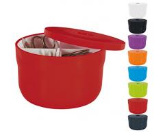 Spirella Kosmetikorganizer Cocco mit individuell verstellbaren Fächern Aufbewahrungsbox für Make Up und Schmuck 15x9cm mit Deckel Rot