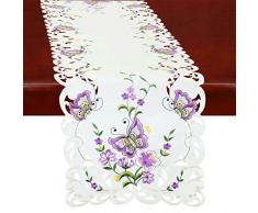Simhomsen Spring Butterfly und Blumen Tisch Kommode, Läufer, Schal 14 by 108 inch Violett