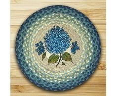 Earth Rugs BR & Nameinternal CH-362 Stuhlkissen, rund, Bedruckt, 39,4 cm, Blau, 4 Stück