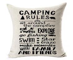 Retro Rules werden Relax genießen Sie die Urlaub Überwurf Kissenbezug Kissen Fall Baumwolle Leinen Material dekorative 45,7 x 45,7 cm quadratisch, baumwolle, 2, 18 x 18