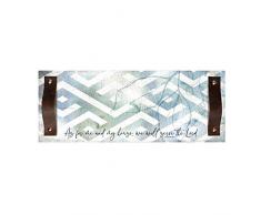 Dekoratives Tablett mit Ledergriffen, 15,2 x 38,1 cm, As for me and My House, we Will Serve The Lord. Joshua 24:15 - für Kommode, Couchtisch, Arbeitsplatte, Regal oder Schreibtisch