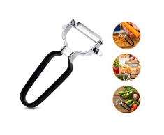 CocoKool Gemüseschäler, Profi Edelstahl Julienneschäler, langlebiger Schäler, praktischer Kartoffelschäler, Stahl Obstschäler zum Schälen von Gemüse und Früchten wie Kartoffeln, Karotten, Gurke