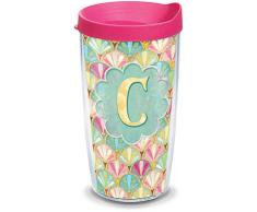 Tervis 1322072 INITIAL-C Reisebecher mit Wickelauflage, isolierter Deckel, Tritan, 473 ml, transparent