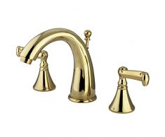 Nuvo ES5972FL Elements of Design Atlanta 2-Griff 20,3 cm bis 40,6 cm breiter Wasserhahn mit Messing-Pop-Up, 12,7 cm, poliertes Messing