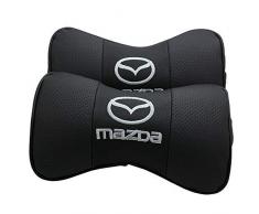 JSAMZ Auto-Nackenkissen, bequem, weiches atmungsaktives Leder, Kopfstütze, Nackenstütze, Nackenkissen Fit for Mazda