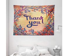 Thank You Decor Gobelin von ambesonne, Romantische Sweet cookie Buchstaben Sugar Candy auf rustikalem Holz Tisch Bild zum Aufhängen, für Schlafzimmer Wohnzimmer Wohnheim, Rosa Weiß Braun, Textil, Multi 4, 80 W By 60 L
