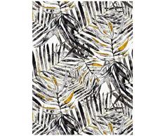 Blooming Wall PS024 Selbstklebende Tapete, Aquarell, Schwarz / Grau / Gelb