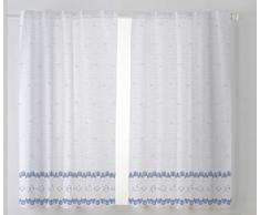 Cardenal Textil Küchenvorhang, Voile Pack 2 100 x 140 cm blau