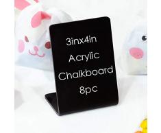 ZOOYOO Acryl-Mini-Kreidetafel-Schilder für Lebensmittel, Party, Buffet, Tisch, löschbare Schilder 3INx4IN 8 Stück, 7,6 x 10,2 cm.