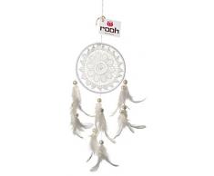 ROOH Traumfänger ~ weiß Crochet ~ handgefertigt wandbehängen für positive (Verwendung als Home Décor Akzente, Wandbehänge, Garten, Auto, Outdoor, Schlafzimmer, Meditation, Yoga Tempel, Windspiel) (blau) (weiß)