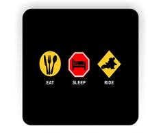 Rikki Knight Eat Sleep Ride Design Quadratisch Kühlschrank Magnet