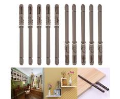 AddGrace 10 Pcs Rollo Wandablage Ablage unterstützt Invisible Wandhalterung Verstellbar Hardware Klammern 6 inch Braun