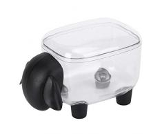 TOPINCN Aufbewahrungsbox für Wattestäbchen, für Make-up, Baumwolle, süßes Cartoon-Schaf-Design, transparent, staubdicht, für den Schreibtisch Schwarzes Schaf