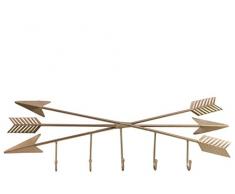 Urban Trends 3 Sich überschneidenden Arrow Kleiderbügel mit 5 Haken Metallic-Finish Champagner, braun