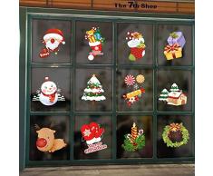 MIEIUK Weihnachtsglas-Paste für Fenster, Dekoration für Weihnachten, statische Elektrizität, Weihnachtsdekoration, Weihnachtsdekoration, Fensterpaste Stil 1
