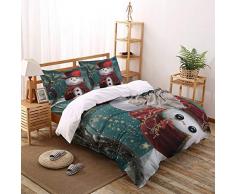 Familie Decor Schneemann Winter Weihnachten Digital Print Home Tröster Bettwäsche Sets Bettbezug Sets Tagesdecke für Erwachsene Kinder, Bettlaken, kissenrollen Set 4 Stück, 4 PCS Queen Size für Kinder Teenage Teens, Polyester, stil 1, Queen