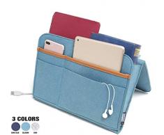 Spacious Life Geräumiger Nachttisch mit 7 Taschen, 100% handgefertigt, groß, 22,9 x 33 cm, Hochbett, Schlafsaal, Studio, Krankenhausbett, Hänge-Organizer, Laptop, Bücher, Fernbedienungshalter Ceradon