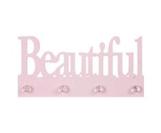 Patton Wanddekoration Wandgarderobe mit Haken, 12 x 25 cm, Rosa