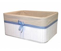 Bisk gewebter Bambus Wäschekorb mit Leineneinsatz, weiß, 38 x 16 x 26 cm
