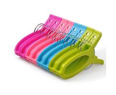 Snowalamo Jumbo-Badehandtuchklammern in leuchtenden Farben, für Strandstuhl oder Poolliege auf Ihrer Cruise, hält Ihr Handtuch vom Wegblasen – Extra groß, 16 cm