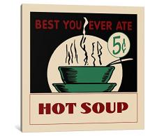 iCanvasART Hot Soup-Vintage AD Poster Auf Leinwand, Kunstdruck Retro Serie, 0.75 by 37 by 37-Inch