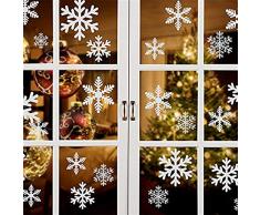 Certusfun Fenstersticker Schneeflocke Weihnachtsdeko 116 Stück PVC Aufkleber