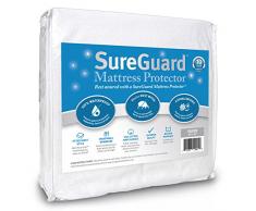 Queen Size SUREGUARD Matratze Displayschutzfolie 100% wasserfest Hypoallergen atmungsaktiv weiche Baumwolle Frottee-Bezug Blocks Staub Milben, Allergene, Schimmel & Schimmel Superior Qualität 30 Tage zurück Garantie
