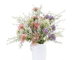 RoundLove Künstliche Blumen Fake Lavendel Real Touch 3 Köpfe Künstliche Pflanze Brautstrauß Hochzeit Hochzeit Bouquet Party Haus Garten Dekoration Tisch Büro Weihnachten Dekor